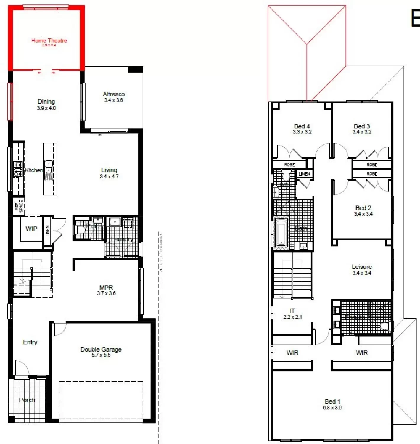 nsw Collections Sapphire SC_Double_Storey Brooklyn Floorplan-Options Home Theatre