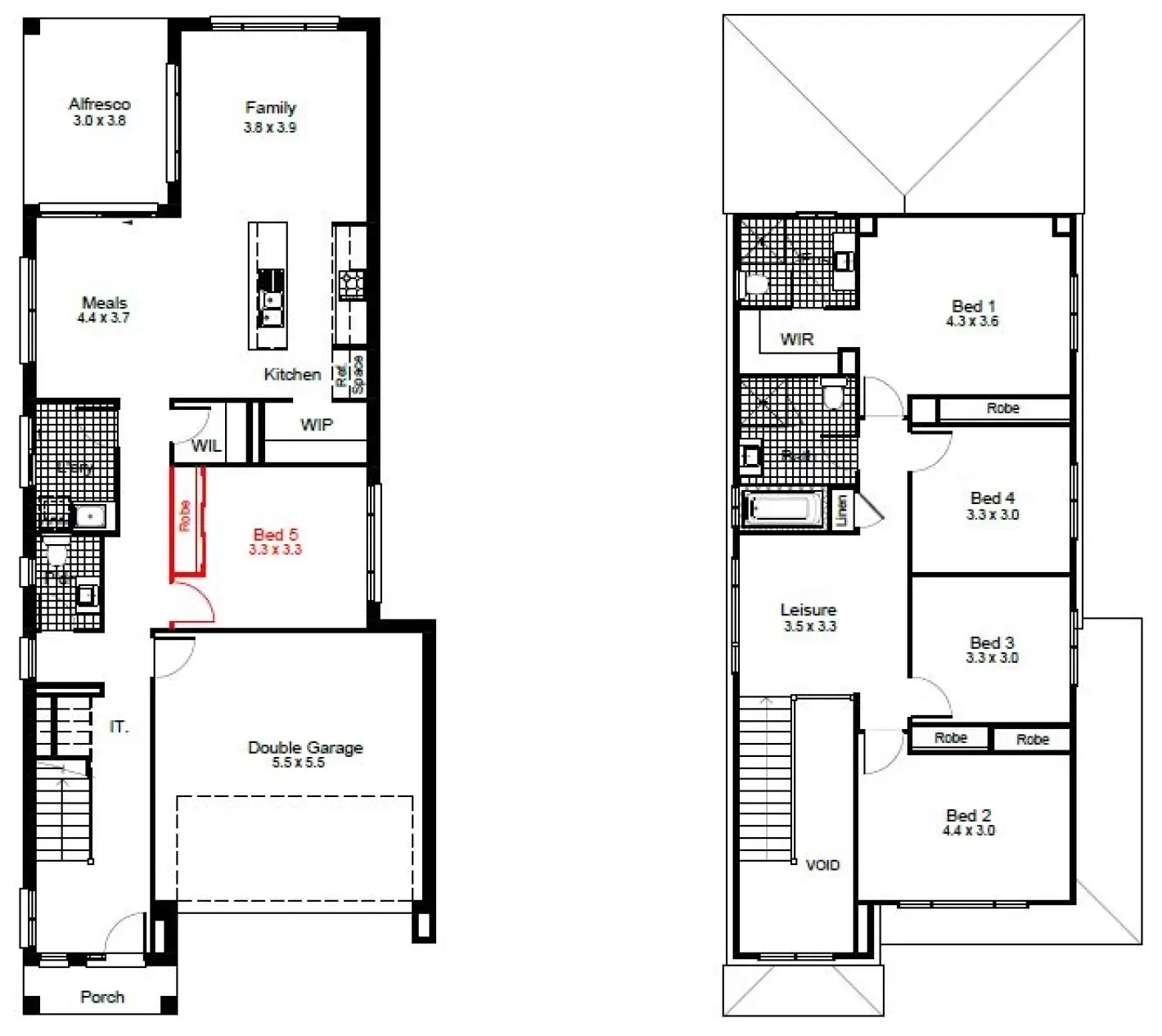 nsw Collections Essentials EC_Double_Storey Waterford Floorplan-Options B5