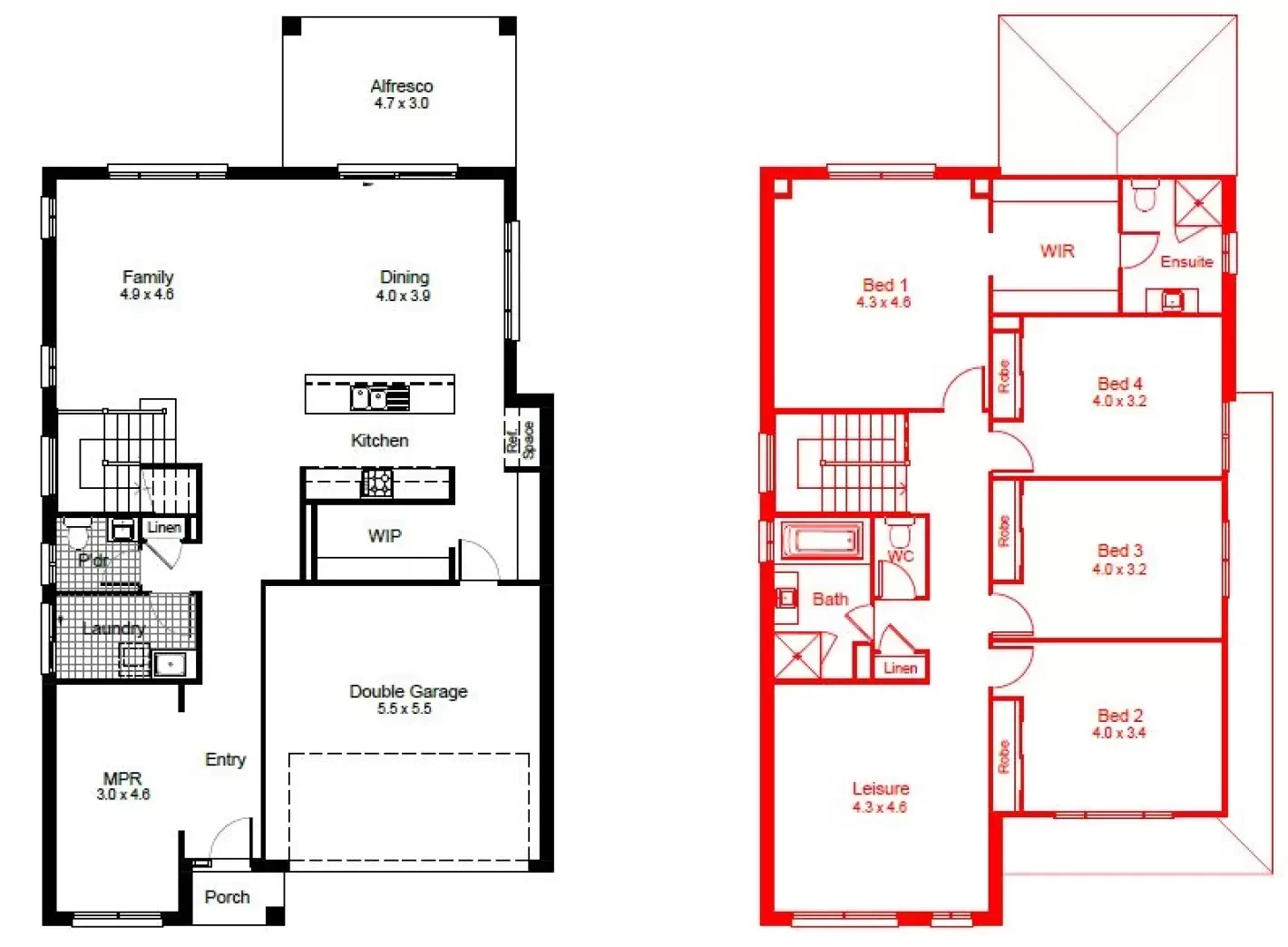 nsw Collections Essentials EC_Double_Storey Hayman Hayman-32 Floorplan-Options B1 to rear