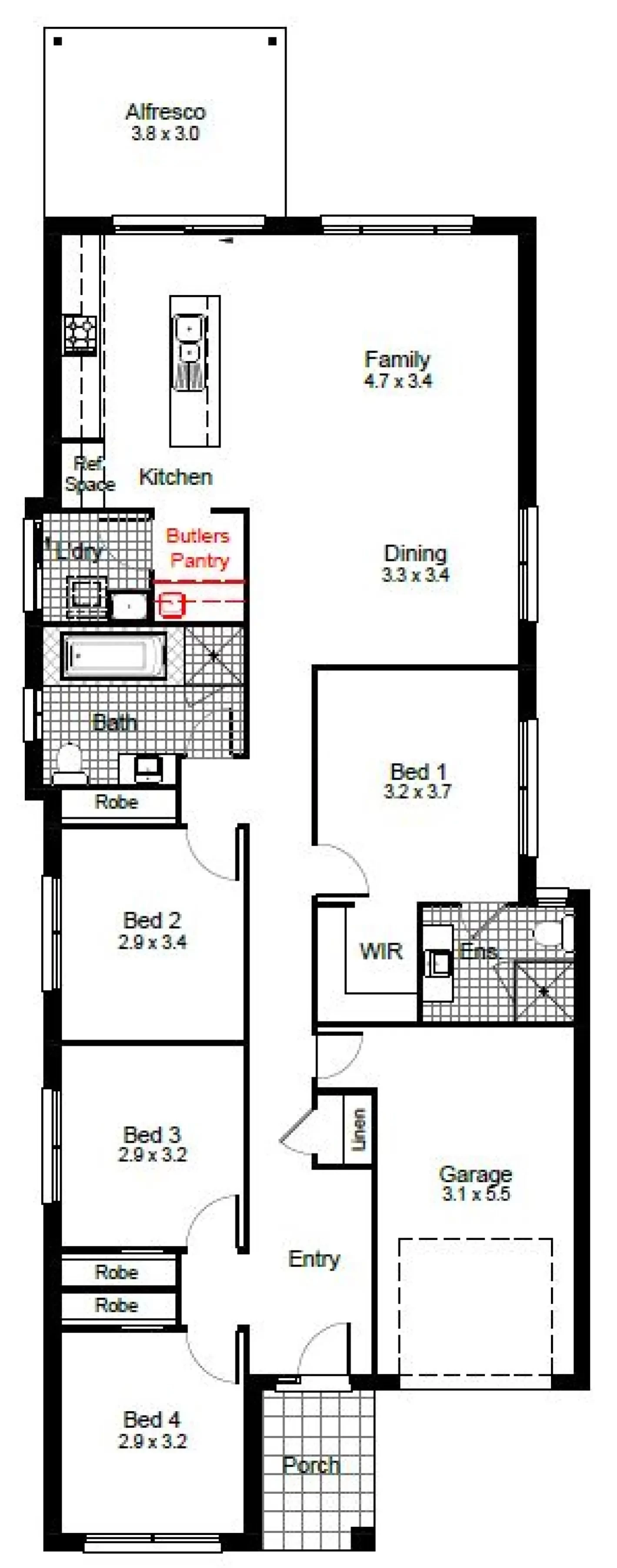 nsw Collections Essentials EC_Single_Storey Fitzroy Fitzroy-19 Floorplan-Options Butlers Pantry