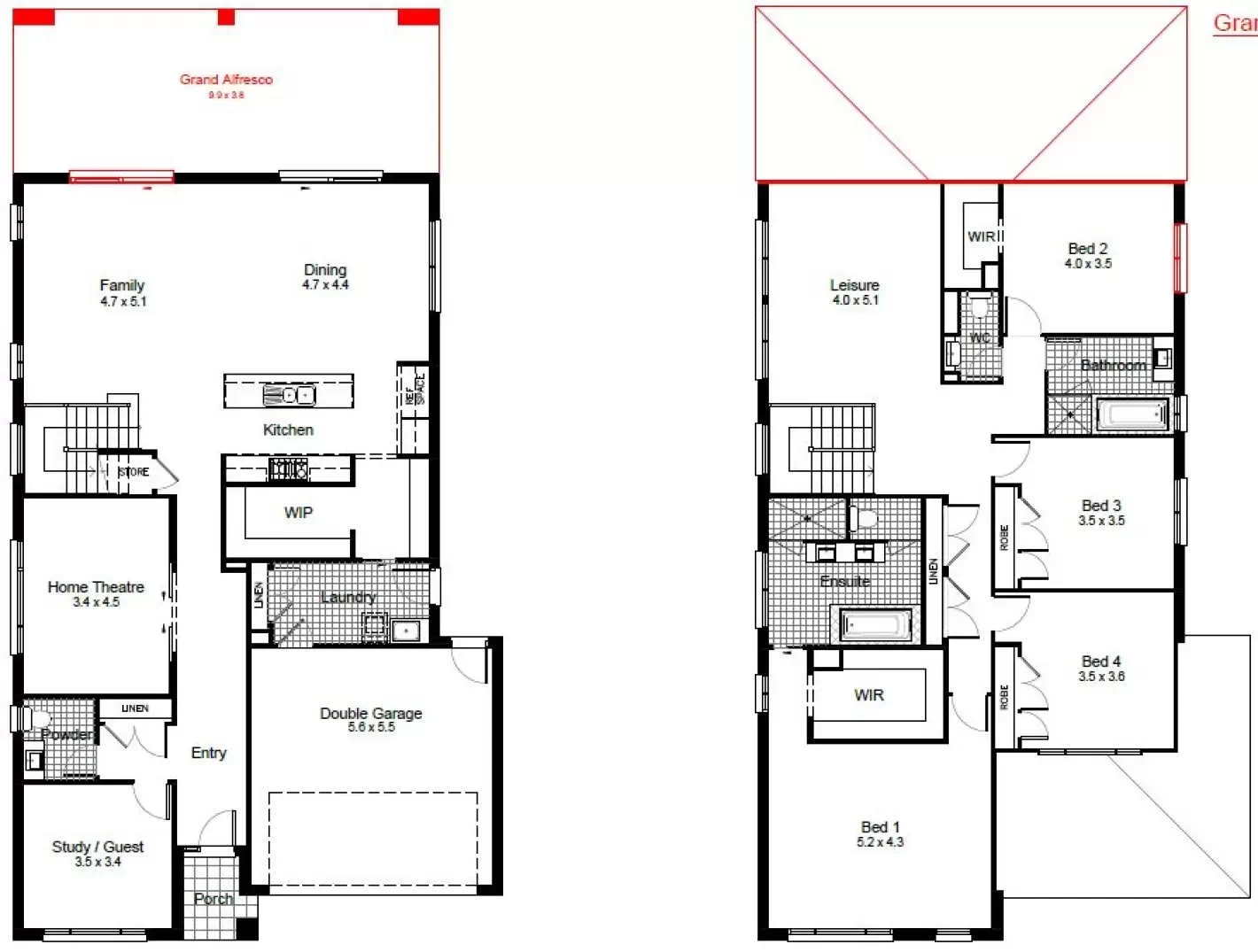 nsw Collections Sapphire SC_Double_Storey Boston Boston-36 Floorplan-Options Grand Alf