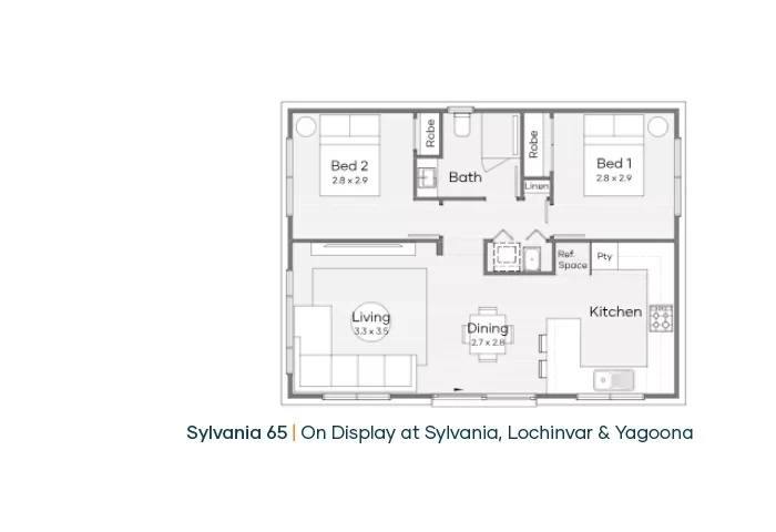 Granny Flat design 2 bedrooms by Clarendon Homes