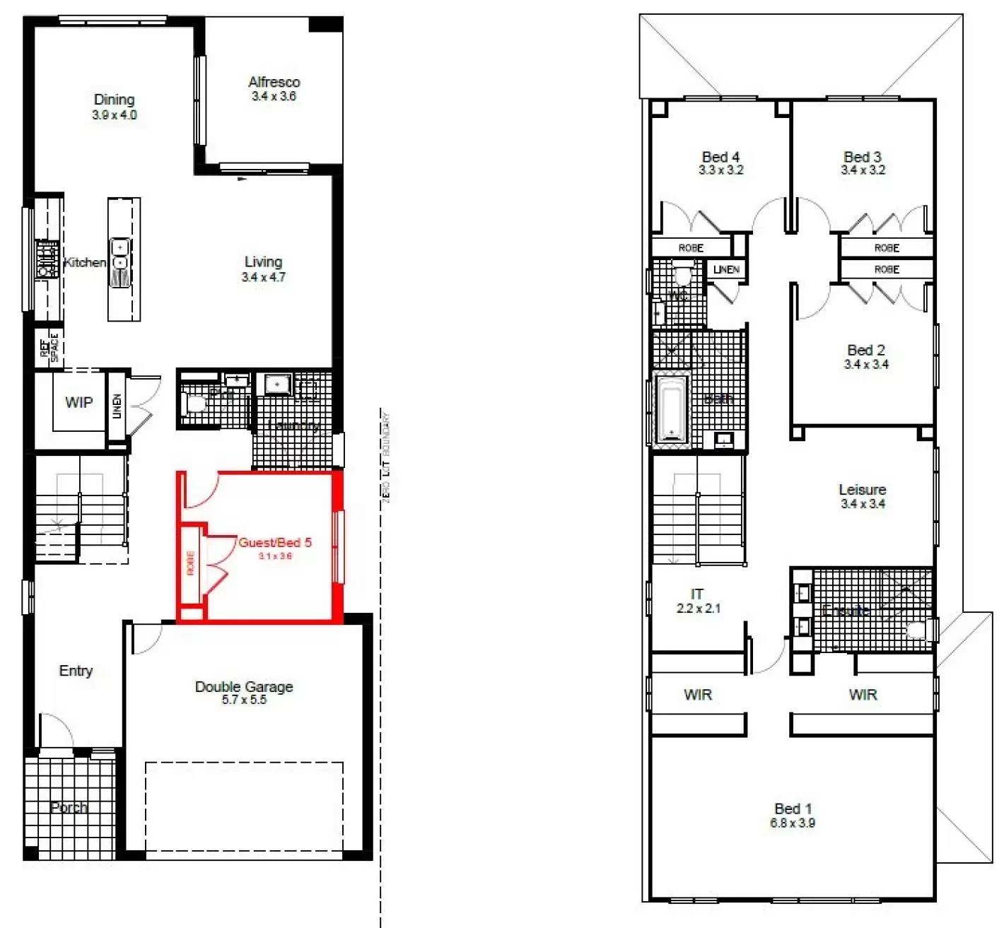 nsw Collections Sapphire SC_Double_Storey Brooklyn Floorplan-Options B5