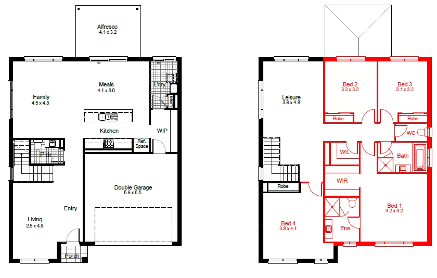 nsw Collections Essentials EC_Double_Storey Tennyson Tennyson-30 Floorplan-Options B1 to front