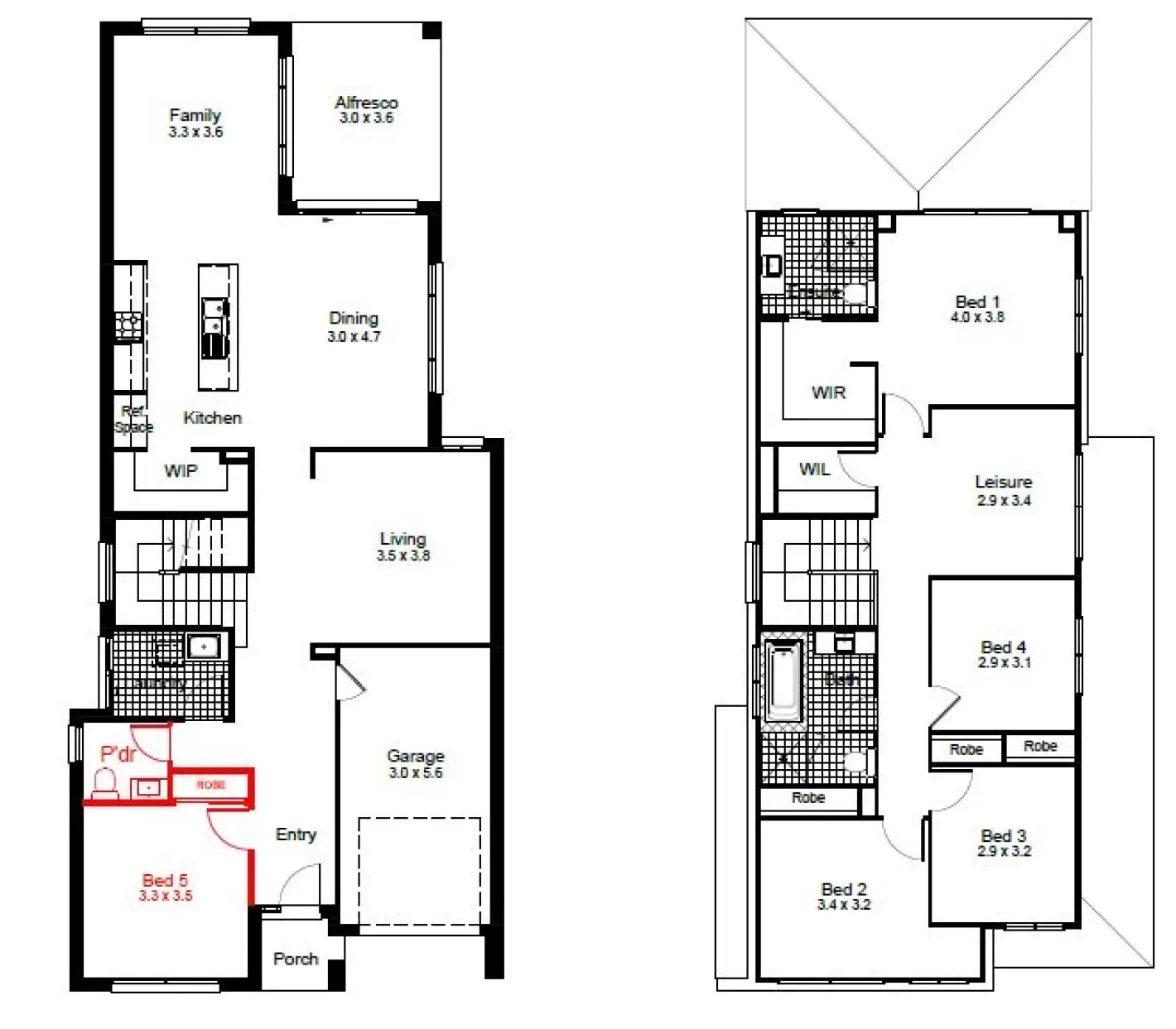 nsw Collections Essentials EC_Double_Storey Wembley Floorplan-Options Bed 5