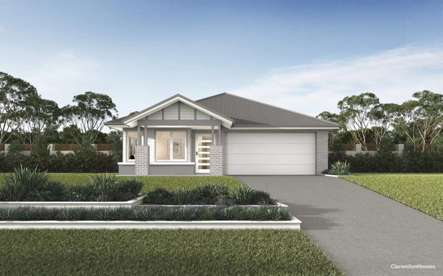 Clarendon-House-and-Land-2026 Facades sing-double-garage-brighton-grey