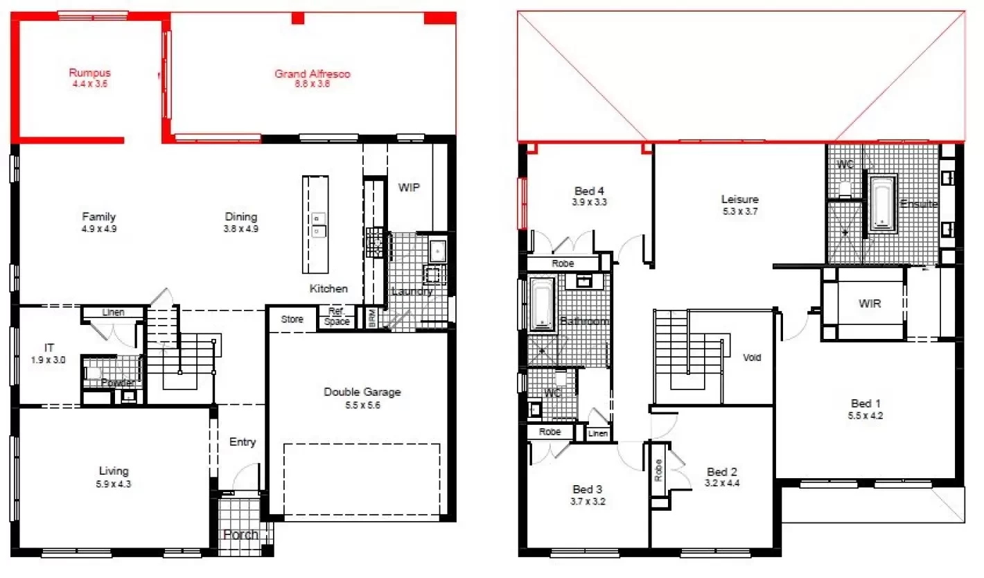nsw Collections Sapphire SC_Double_Storey Saratoga Saratoga-36 Floorplan-Options Rumpus GAlf