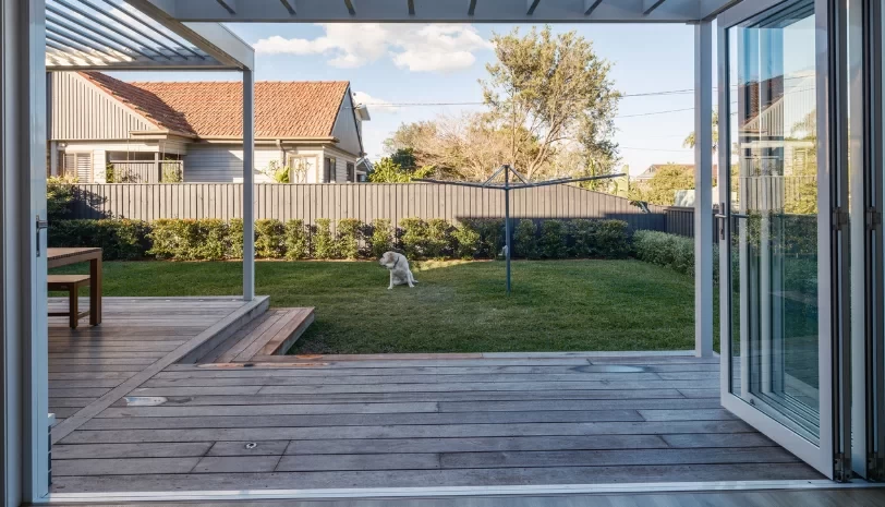 Boston recessed stacker doors alfresco dining Clarendon Home Design