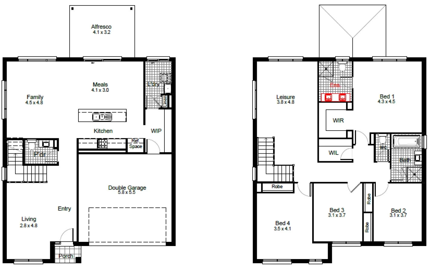 nsw Collections Essentials EC_Double_Storey Tennyson Tennyson-30 Floorplan-Options Double Bowl Vanity