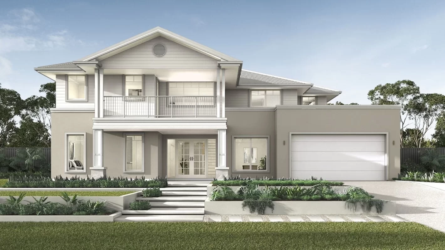 qld Home-Designs Facade-galleries Luxe-Collection 2026 Double-Storey Grande 1200x675-0000-grande-530-hamptons