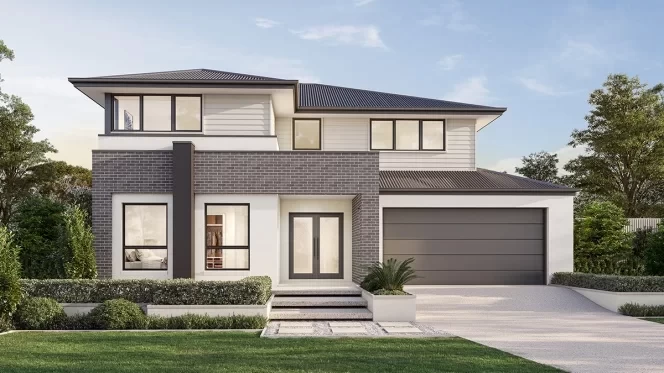 qld Home-Designs Facade-galleries Luxe-Collection Double-storey Sherwood-440 sherwood-facades-1200x675px-0000-sherwood-440-oxford
