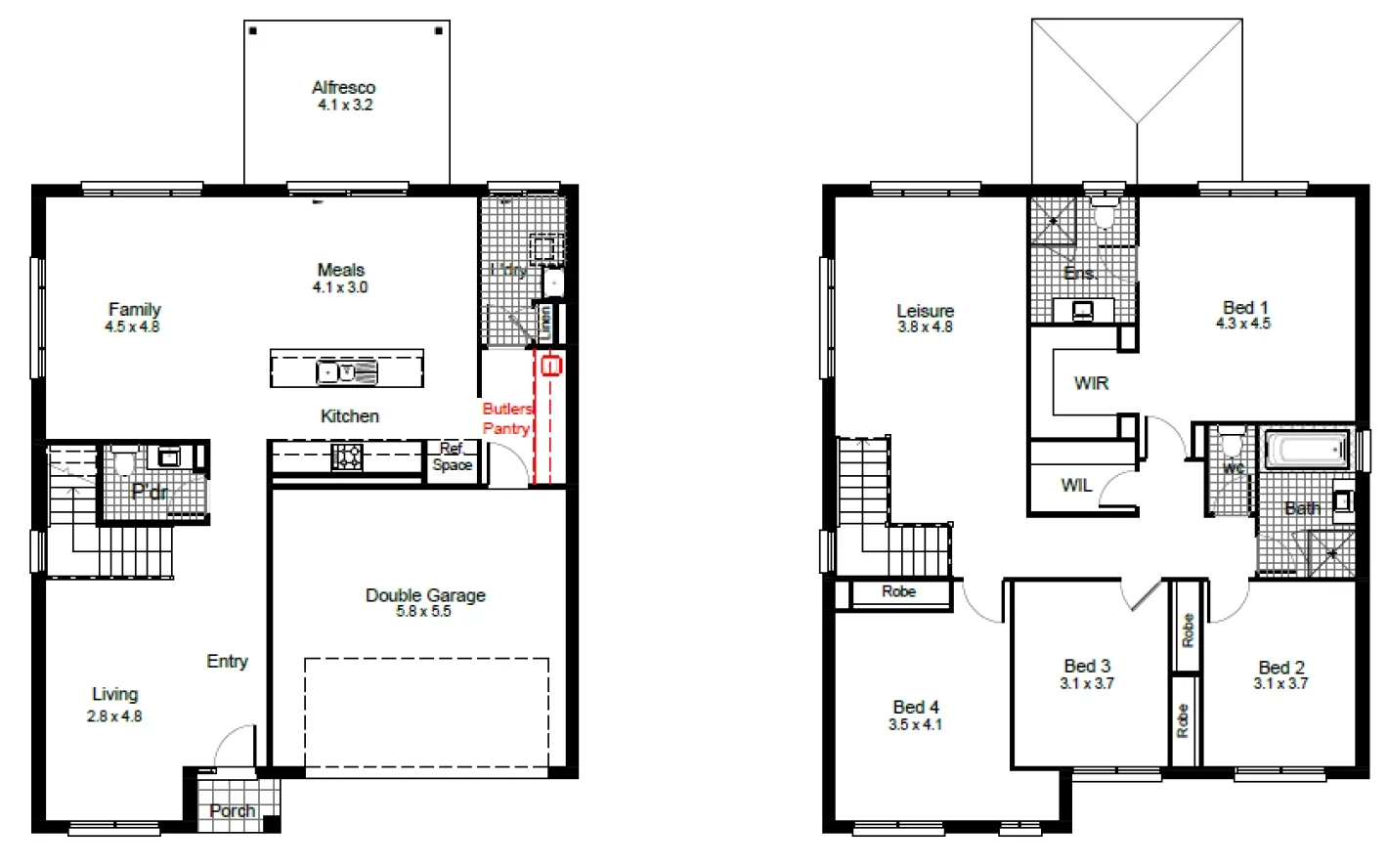 nsw Collections Essentials EC_Double_Storey Tennyson Tennyson-30 Floorplan-Options Butlers Pantry