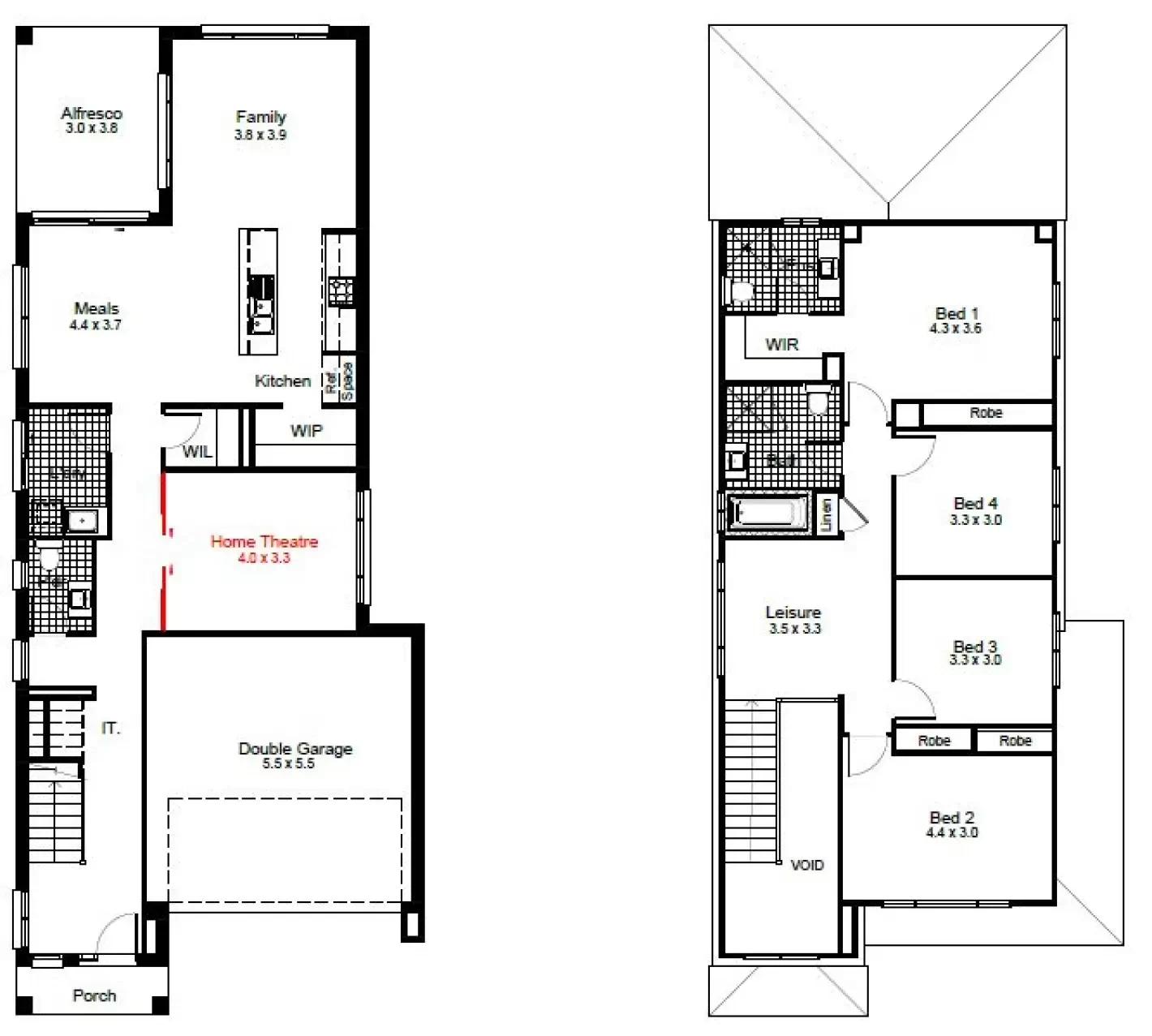 nsw Collections Essentials EC_Double_Storey Waterford Floorplan-Options Home Theatre