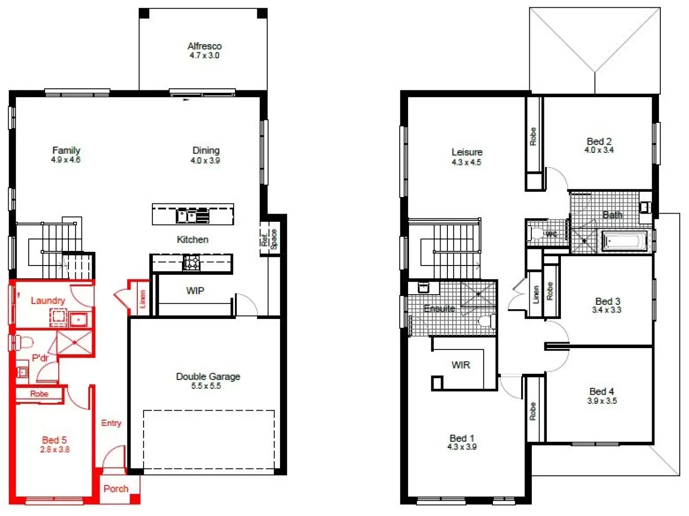 nsw Collections Essentials EC_Double_Storey Hayman Hayman-32 Floorplan-Options Shw to Pwd