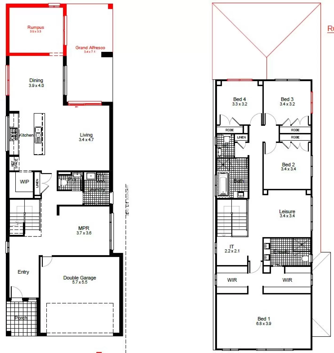 nsw Collections Sapphire SC_Double_Storey Brooklyn Floorplan-Options Rumpus GAlf
