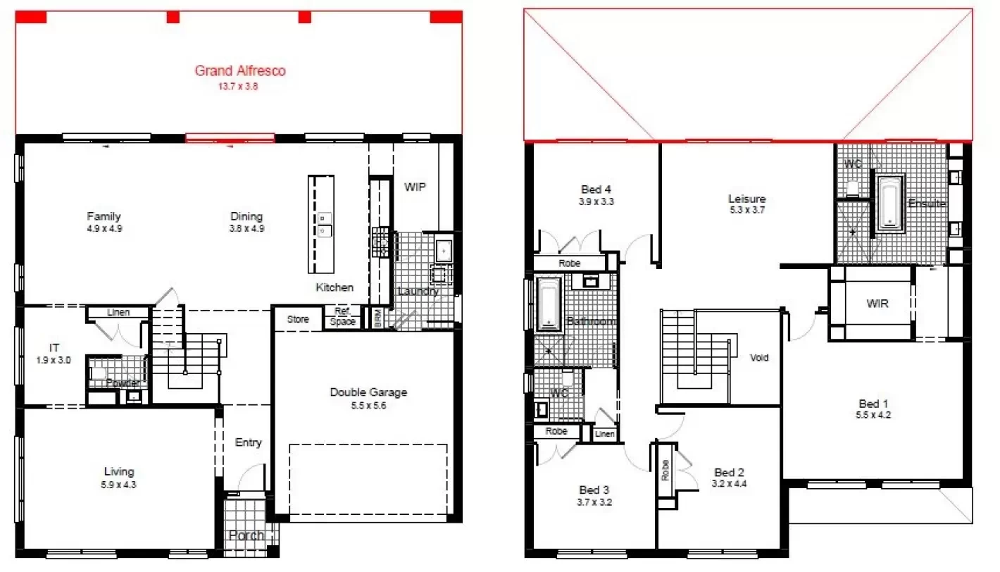 nsw Collections Sapphire SC_Double_Storey Saratoga Saratoga-36 Floorplan-Options Grand Alf