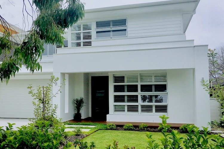 New Clarendon Homes house in Cronulla that is painted all white