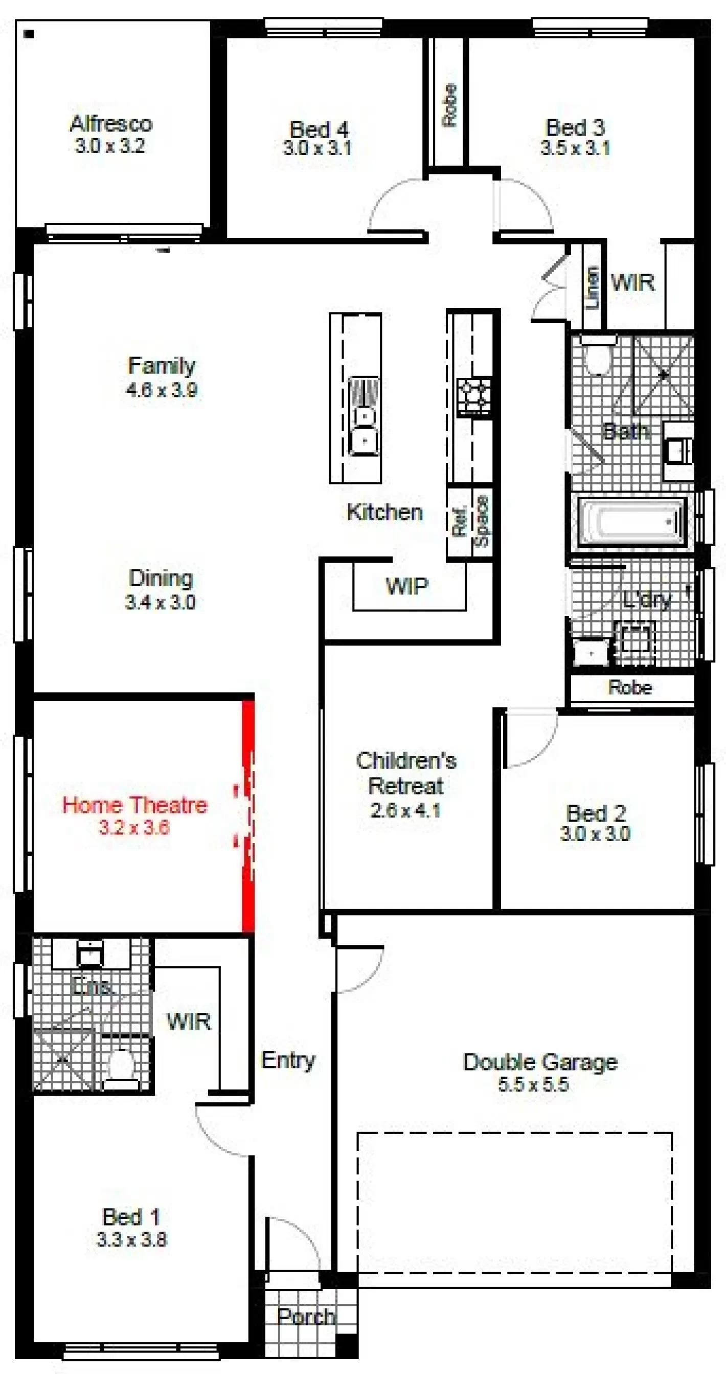 nsw Collections Essentials EC_Single_Storey Eden Eden-23 Floorplan-Options Home Theatre