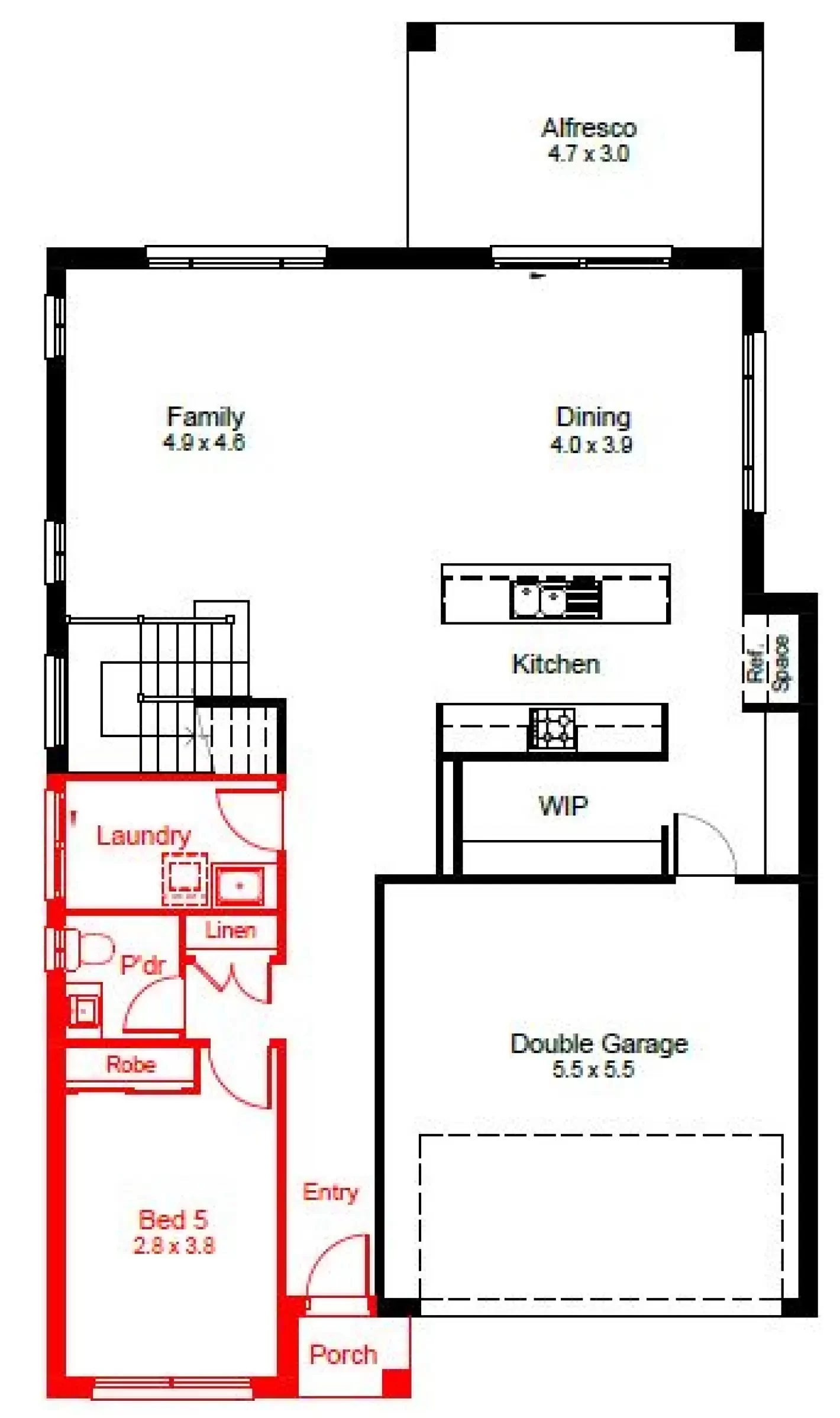 nsw Collections Essentials EC_Double_Storey Hayman Hayman-32 Floorplan-Options Bed 5