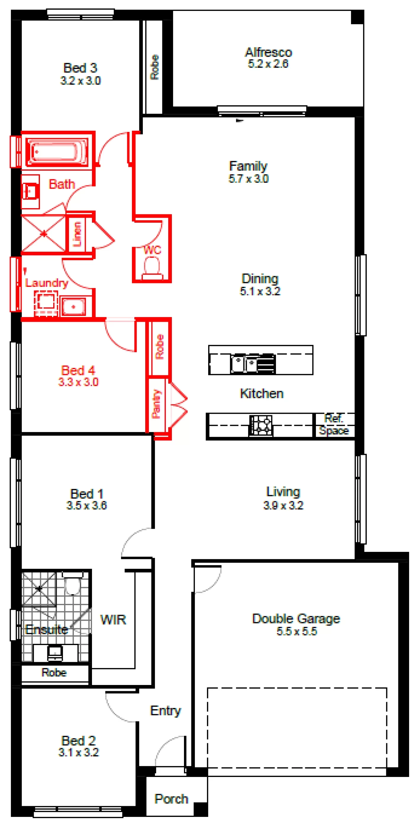 nsw Collections Essentials EC_Single_Storey Palm Palm-22 Floorplan-Options seperate-wc
